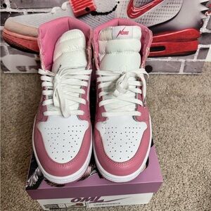 OMI Pink and White High-Top Sneakers
